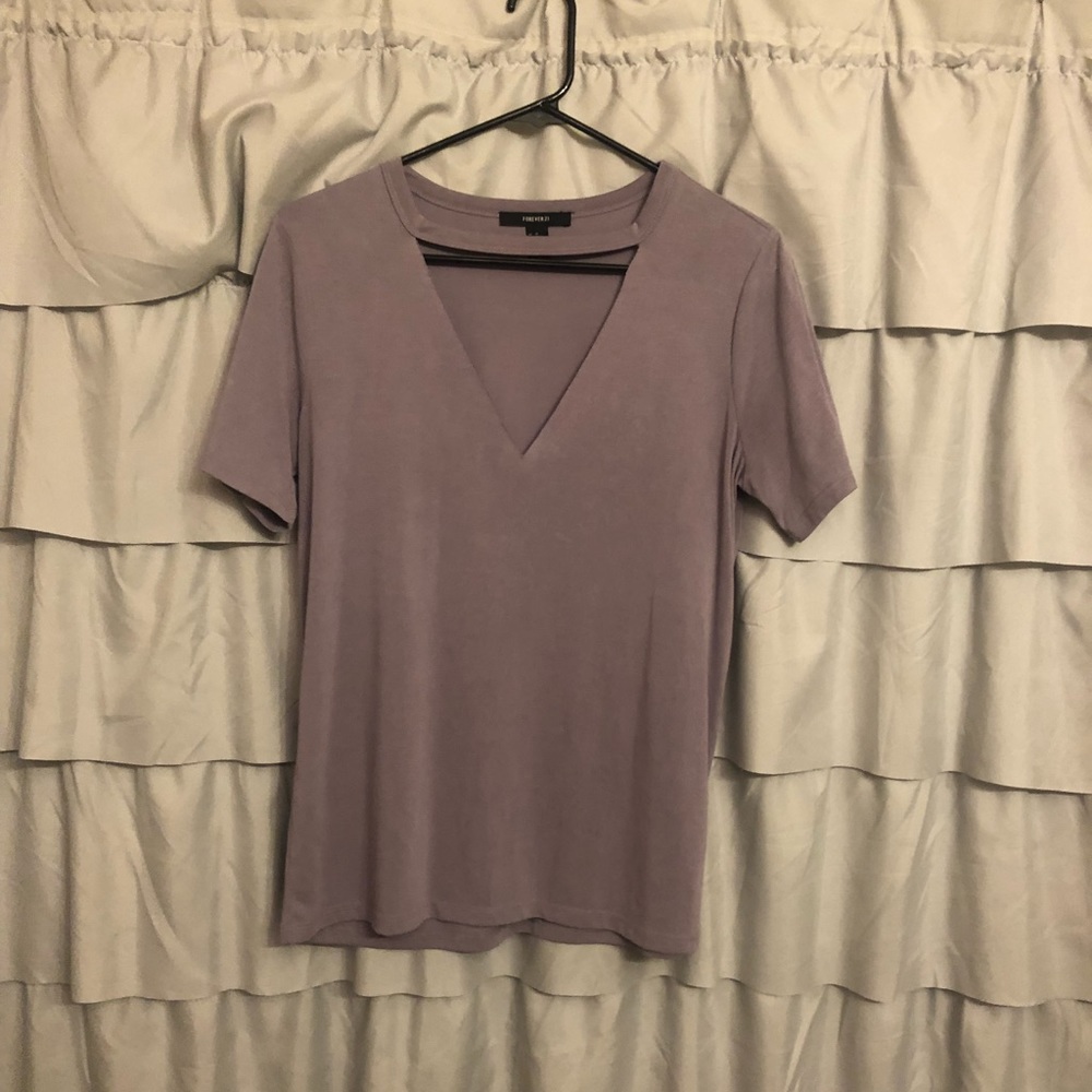 Cutout V Neck Shirt